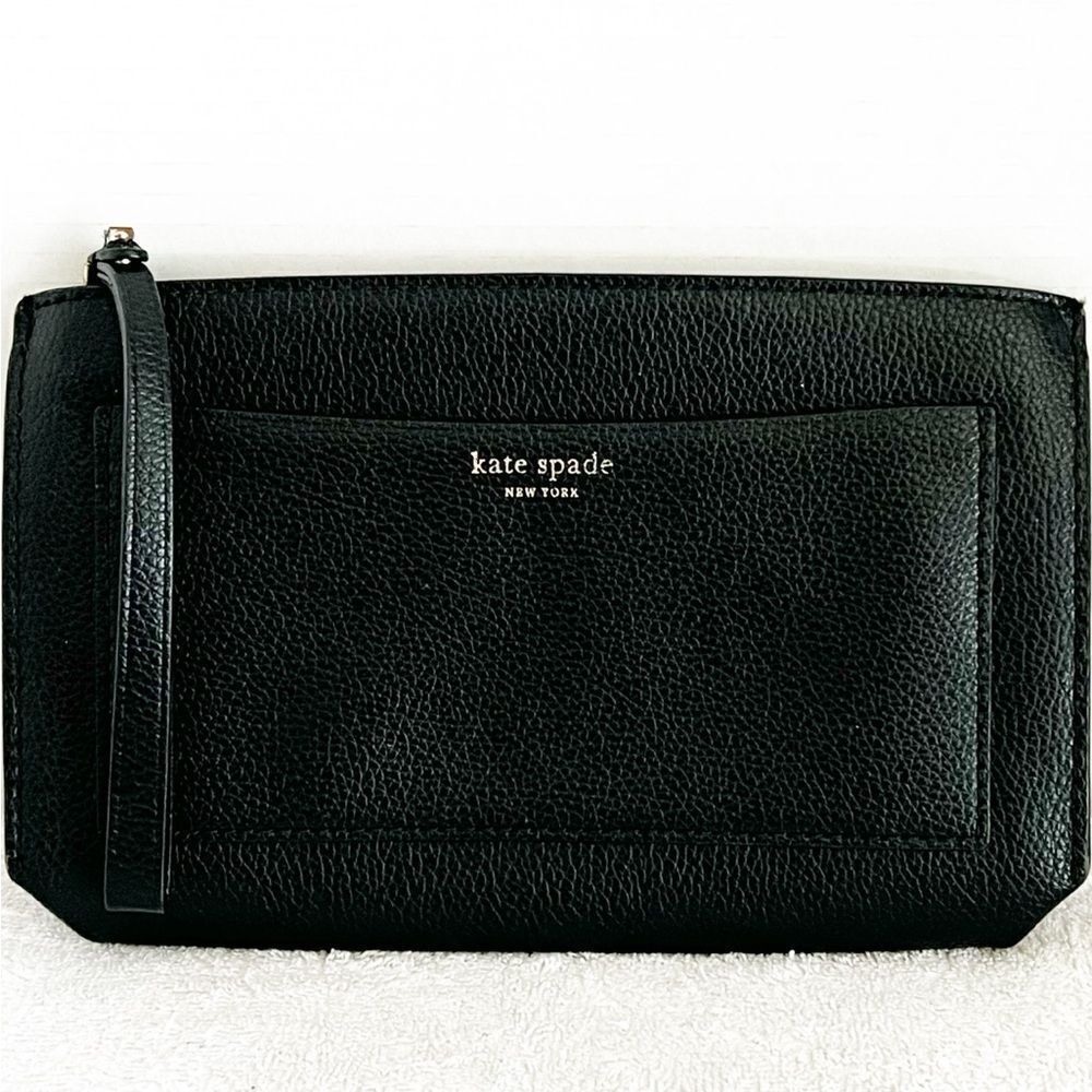 Kate Spade Black Ava Wristlet with Card organizers fits iPhone